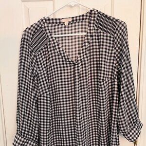 Talbots Woman Gingham 3/4 sleeve length Blouse